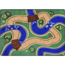 A kid rug with trail and river