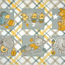 A baby rug with softer colors and cuddly cozy creatures