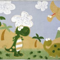 A baby rug with whimsical dinosaurs