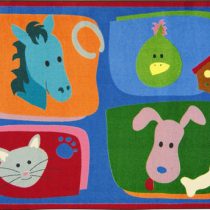 A baby rug with animals.