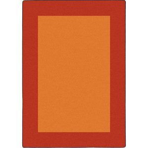 An orange rectangle rug